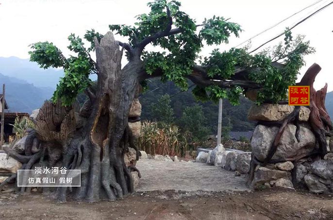 十渡仿真樹大門設(shè)計(jì)精湛工藝美