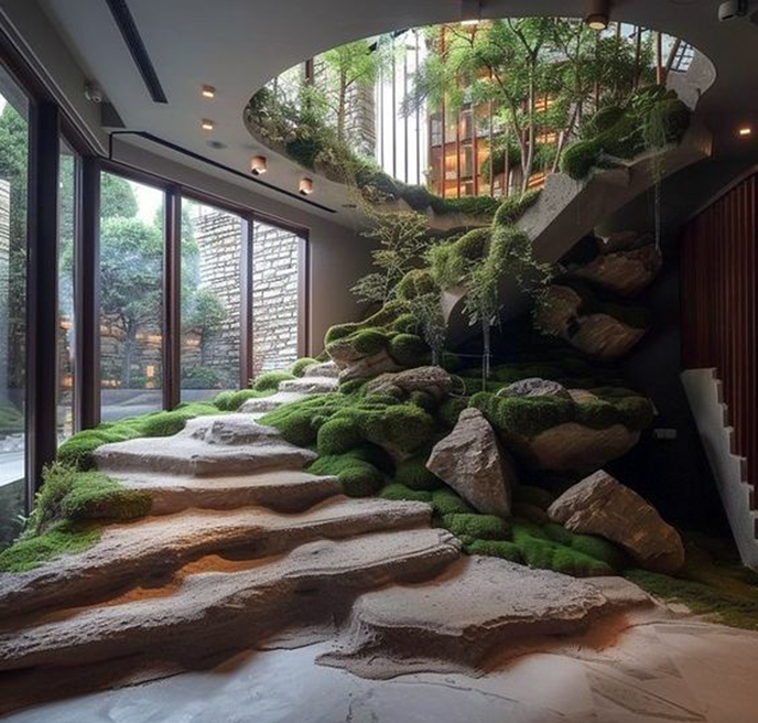 水泥仿石樓梯